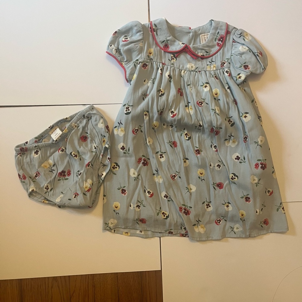 Floral Blue Kids Casual Dress